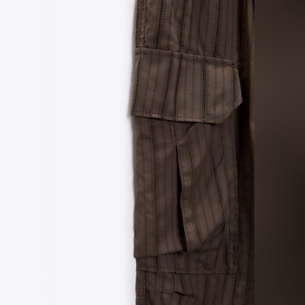 ZARA LACE TRIM CARGO PANTS - Picture 6 of 10